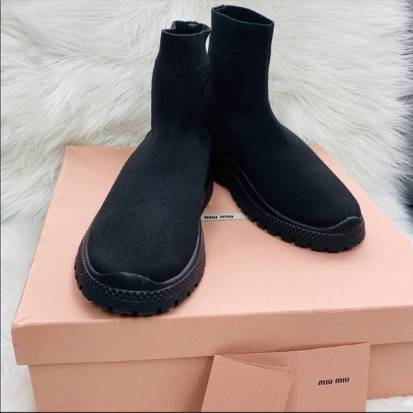 🐰🌸 MIU MIU Black Sock Sneaker 🌸🐰 - Picture 4 of 9